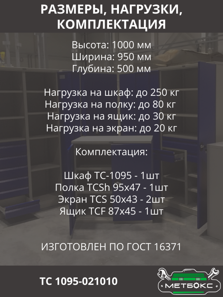 Шкаф инструментальный ТС 1095-021010 купить в Казани