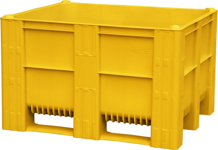 BoxPallet 1200х1000х740 мм сплошной желтый купить в Казани