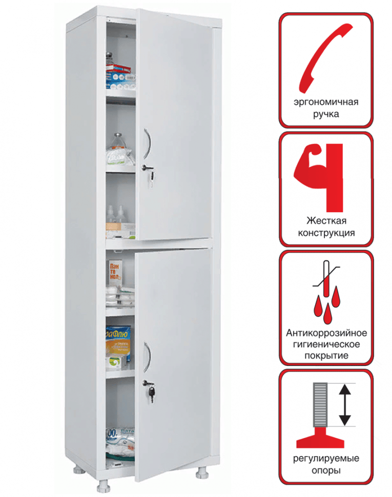 Медицинский шкаф HILFE МД 1 1657/SS купить в Казани