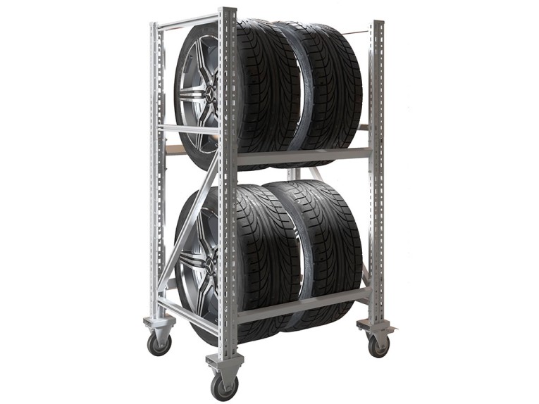 Стеллаж MS PRO 1350/781X606 передвижной для хранения до 4 шин купить в Казани