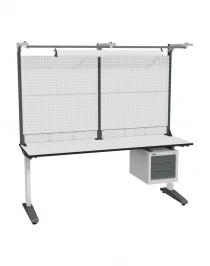 Стол монтажный ДиКом СР-200-01, ESD Thermopal, нерегулируемый, экран Э3, с подвесной тумбой, со светильником