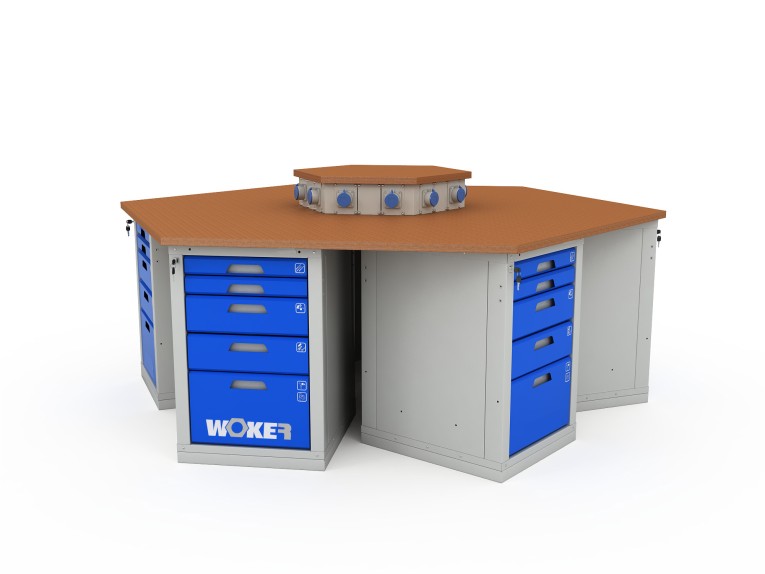 Верстак шеститумбовый WOKER PRO 6005.2500 купить в Казани Верстак шеститумбовый WOKER PRO 6005.2500 купить в Казани