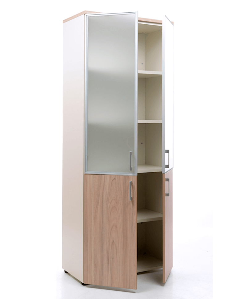 Шкаф NW 2080/2G со стеклом вяз натуральный/бежевый купить в Казани