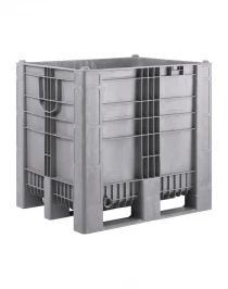 BoxPallet 1200х1000х1140 сплошной, на 3-х полозьях серый BoxPallet 1200х1000х1140 сплошной, на 3-х полозьях серый