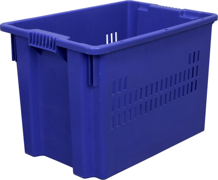 Ящик 600х400х400 дно сплошное, стенки перфорированные синий купить в Казани