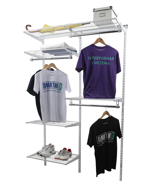 Гардеробная система Практик Home Optima G120 белая купить в Казани