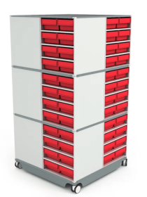 КП-01 Кассетница поворотная с красными ящиками