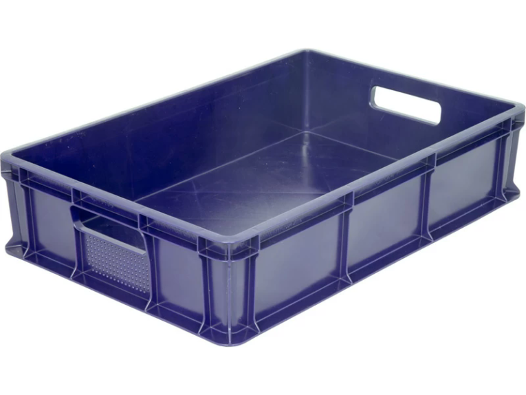 Ящик 600х400х140 мм сплошной с ручками синий купить в Казани