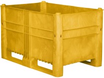 Контейнер пластиковый 1200х800х740 желтый, сплошной