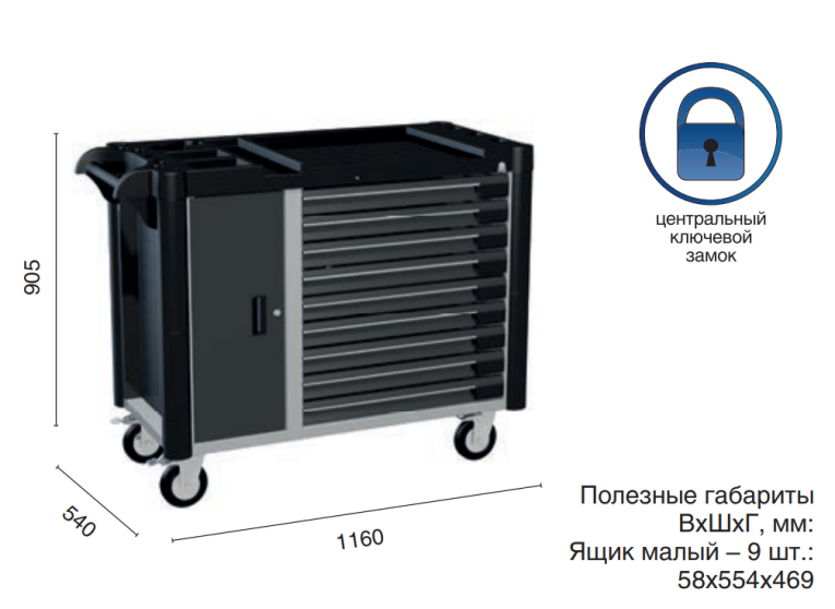 Инструментальная тележка WDS-9.1 new купить в Казани