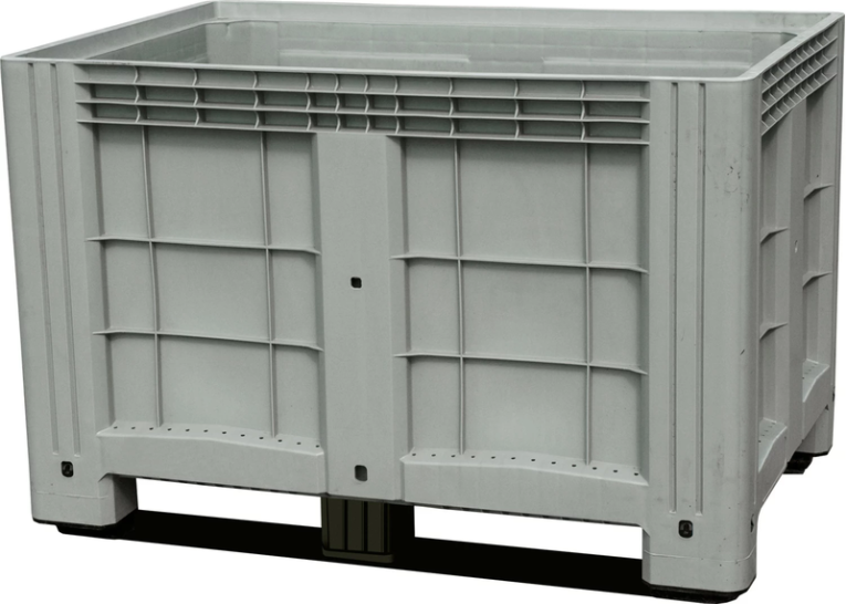 Контейнер 1200х800х800 мм сплошной серый на полозьях купить в Казани Контейнер 1200х800х800 мм сплошной серый на полозьях купить в Казани