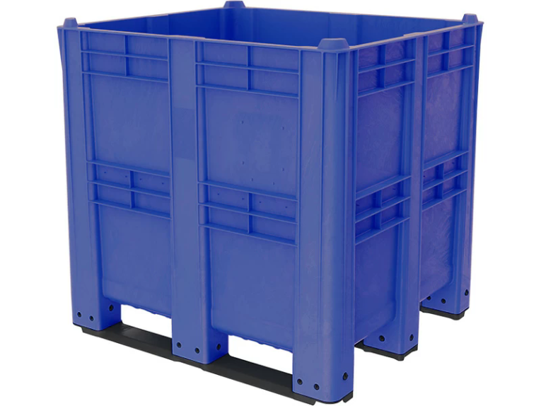 BoxPallet 1300х1150х1250 сплошной, на 3 полозьях синий купить в Казани BoxPallet 1300х1150х1250 сплошной, на 3 полозьях синий купить в Казани