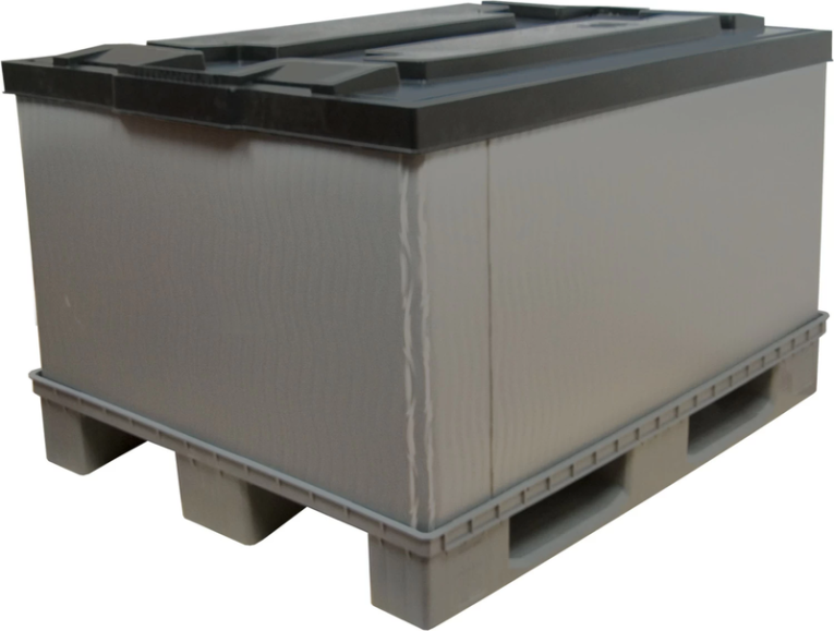 Контейнер 1200х800х860 мм сплошной разборный на п/паллет серый купить в Казани