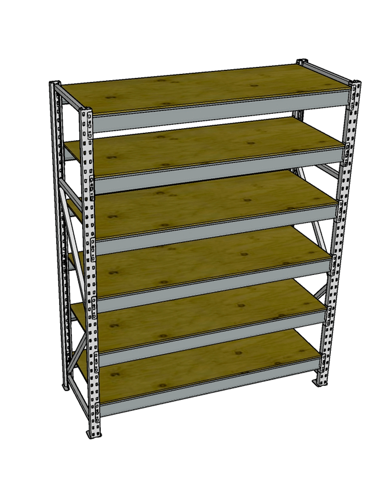 Стеллаж грузовой СГР 2000x2100x800 6 полок (фанера) купить в Казани
