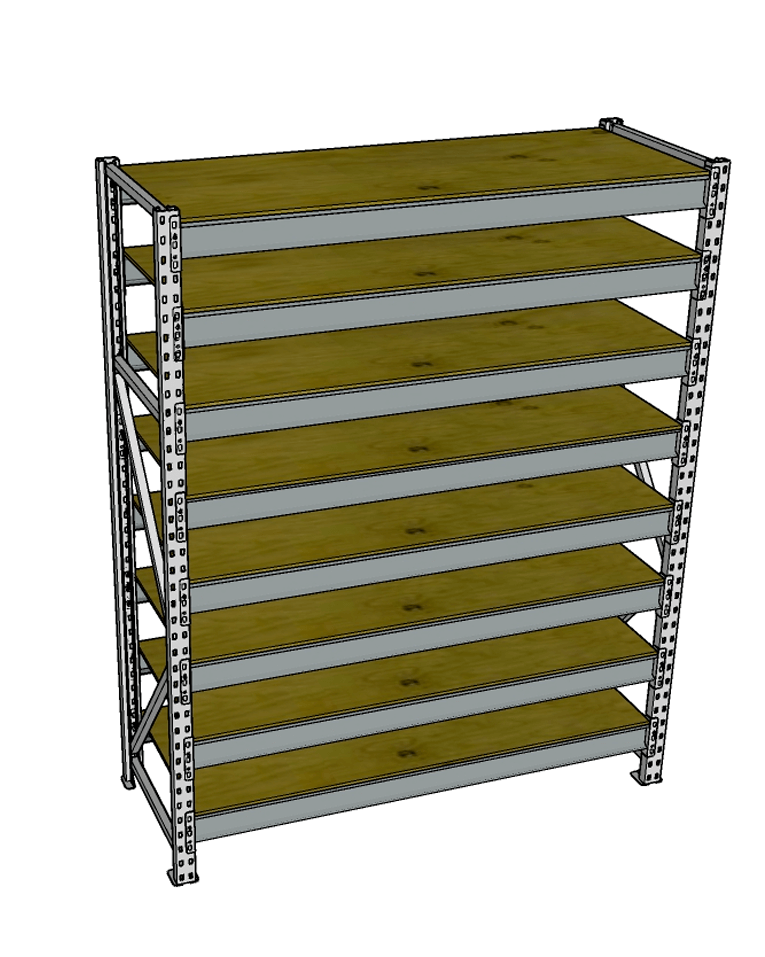 Стеллаж грузовой СГР 2500x900x400 8 полок (фанера) купить в Казани Стеллаж грузовой СГР 2500x900x400 8 полок (фанера) купить в Казани