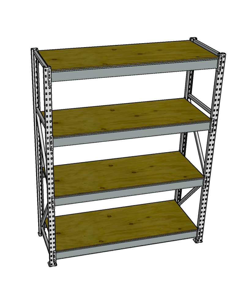 Стеллаж грузовой СГР 2500x900x600 4 полки (фанера) купить в Казани Стеллаж грузовой СГР 2500x900x600 4 полки (фанера) купить в Казани