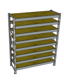 Стеллаж грузовой СГР 2500x900x800 8 полок (фанера) Стеллаж грузовой СГР 2500x900x800 8 полок (фанера)