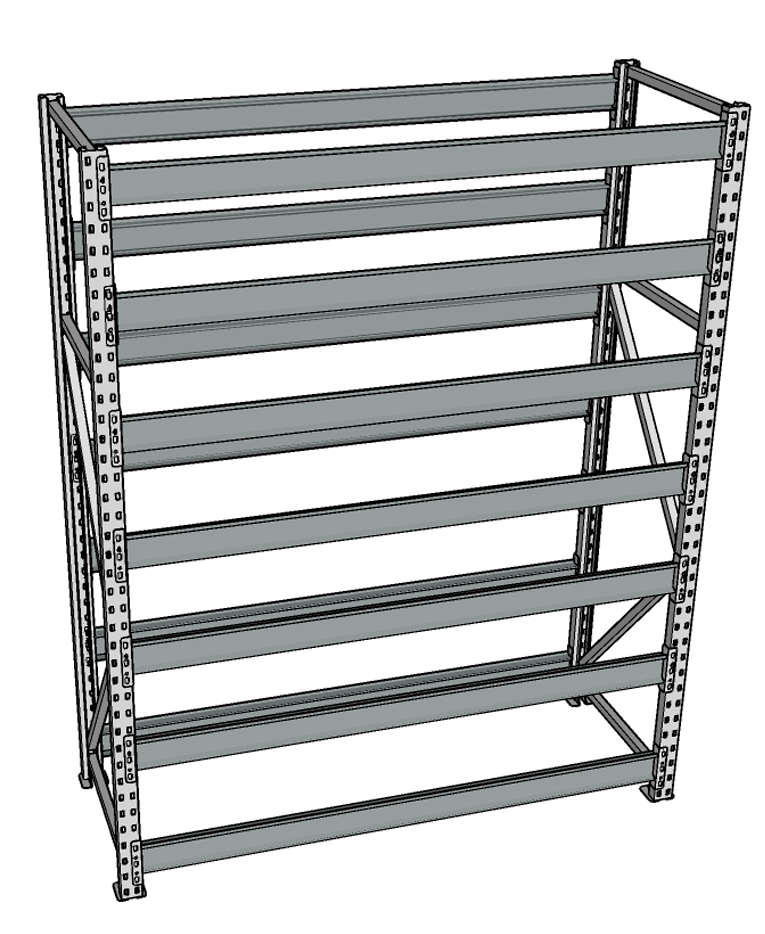 Стеллаж грузовой СГР 2500x900x800 7 полок (без настила) купить в Казани Стеллаж грузовой СГР 2500x900x800 7 полок (без настила) купить в Казани