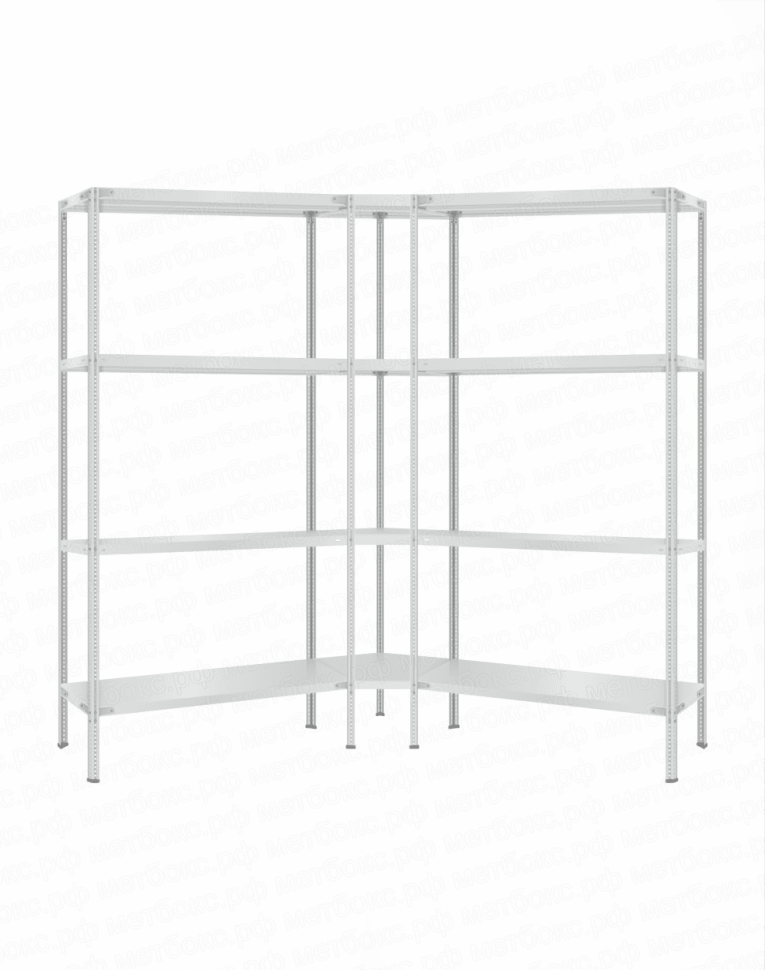 Стеллаж угловой 2000х1500х1500 (4 яруса глубиной 300мм) купить в Казани Стеллаж угловой 2000х1500х1500 (4 яруса глубиной 300мм) купить в Казани