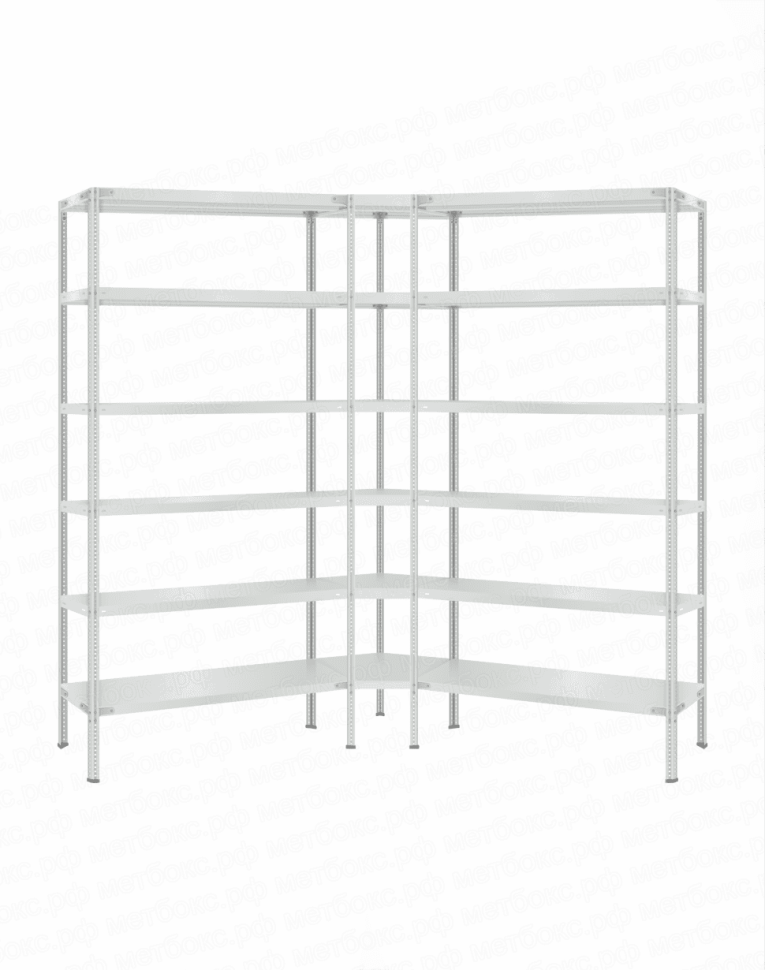 Стеллаж угловой 2000х1500х1500 (6 ярусов глубиной 300мм) купить в Казани Стеллаж угловой 2000х1500х1500 (6 ярусов глубиной 300мм) купить в Казани