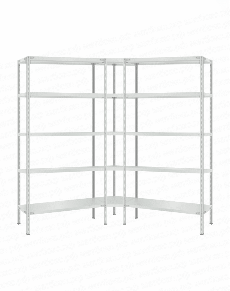 Стеллаж угловой 2000х1600х1600 (5 ярусов глубиной 400мм) купить в Казани Стеллаж угловой 2000х1600х1600 (5 ярусов глубиной 400мм) купить в Казани