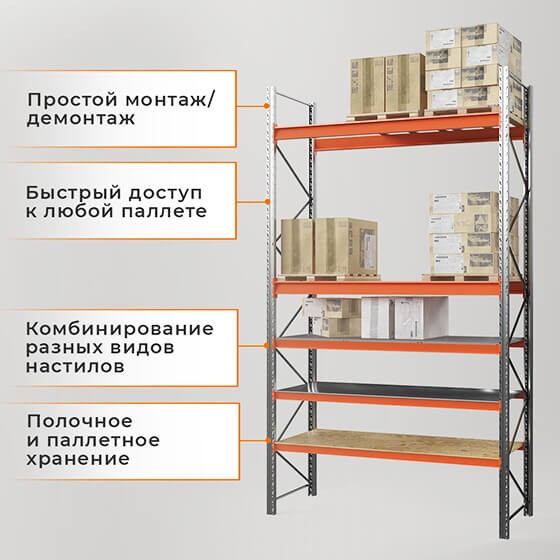 Стеллаж паллетный СПЛ 2000х1800х1100 1 ярус (1300/9700) купить в Казани Стеллаж паллетный СПЛ 2000х1800х1100 1 ярус (1300/9700) купить в Казани