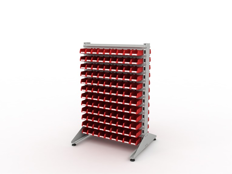 Стеллаж для пластиковых лотков SORTEX двухсторонний 1500x1000x800.01 купить в Казани