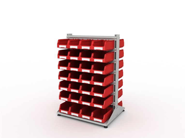 Стеллаж для пластиковых лотков SORTEX двухсторонний 1500x1000x800.03 купить в Казани