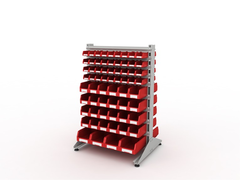 Стеллаж для пластиковых лотков SORTEX двухсторонний 1500x1000x800.05 купить в Казани