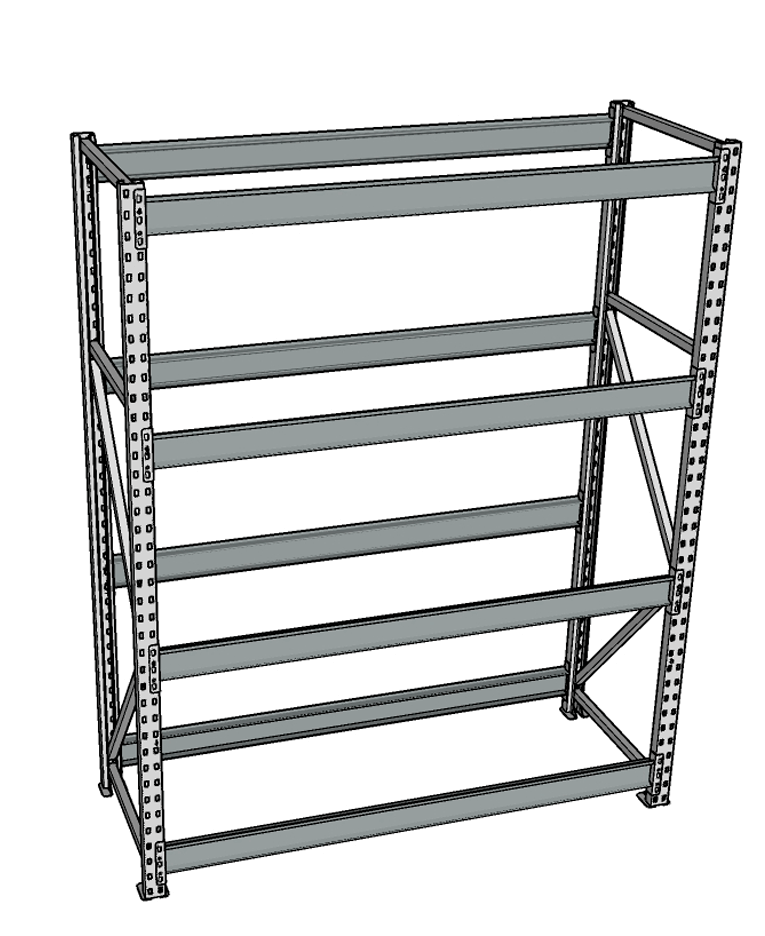 Стеллаж грузовой СГР 2500x900x400 4 полки (без настила) купить в Казани Стеллаж грузовой СГР 2500x900x400 4 полки (без настила) купить в Казани