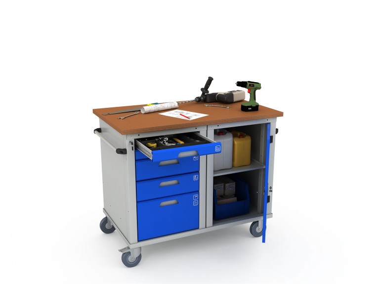 Верстак мобильный двухтумбовый WOKER PRO 2501.1200 купить в Казани