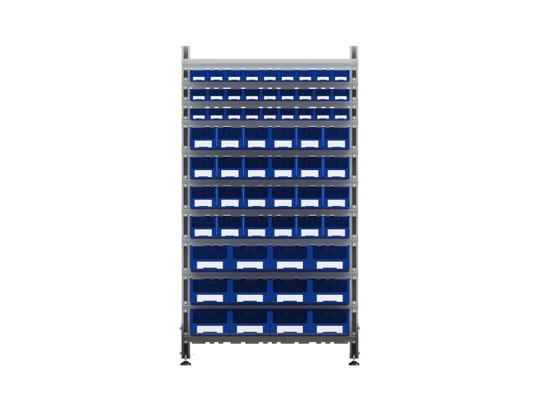 Стеллаж для пластиковых лотков SORTEX двухсторонний 1800x1000x800.05 купить в Казани