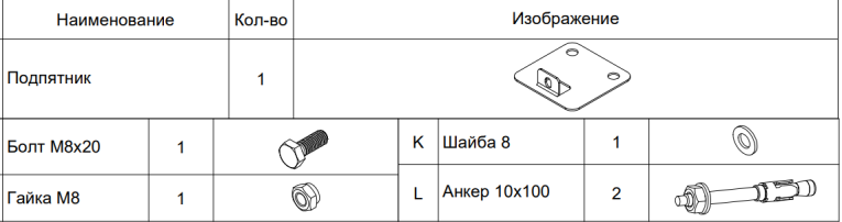 СТ-051 Подпятник (крепеж+2 анкера) купить в Казани