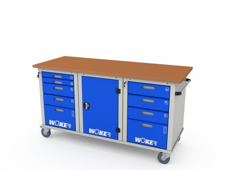 Верстак мобильный трехтумбовый WOKER PRO 3514.1800 купить в Казани