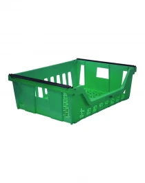 Ящик 765х571х260 со складываемыми ручками зелёный