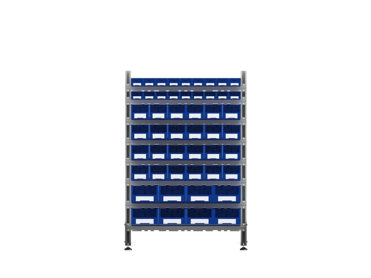 Стеллаж для пластиковых лотков SORTEX односторонний 1500x1000x450.06 купить в Казани