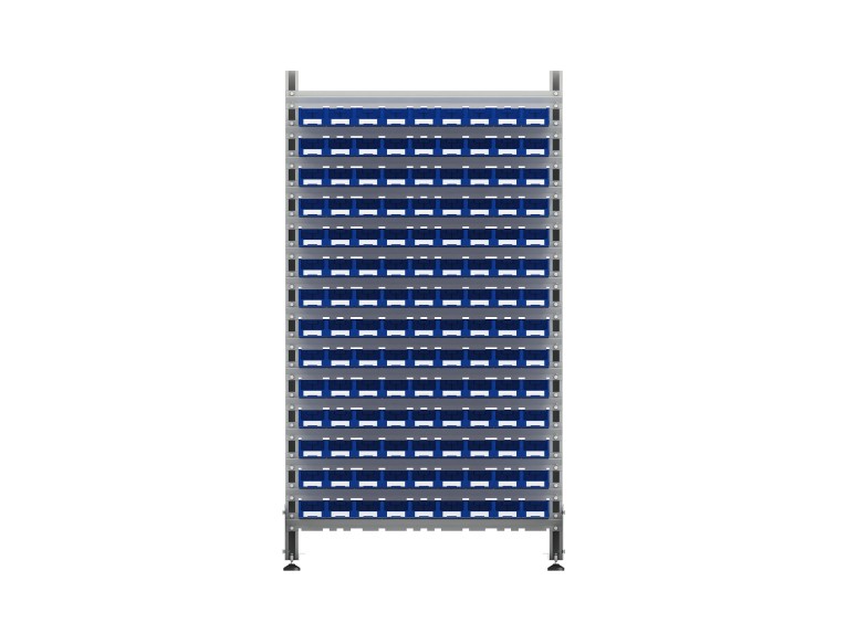 Стеллаж для пластиковых лотков SORTEX односторонний 1800x1000x450.01 купить в Казани