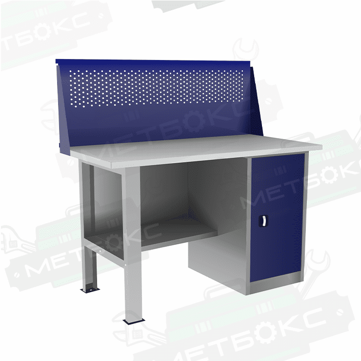 Однотумбовый слесарный верстак ВП-2/1,2 с экраном купить в Казани Однотумбовый слесарный верстак ВП-2/1,2 с экраном купить в Казани