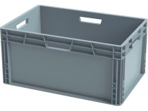 Ящик 600х400х280 сплошной, усиленное дно, цв. серый Ящик 600х400х280 сплошной, усиленное дно, цв. серый