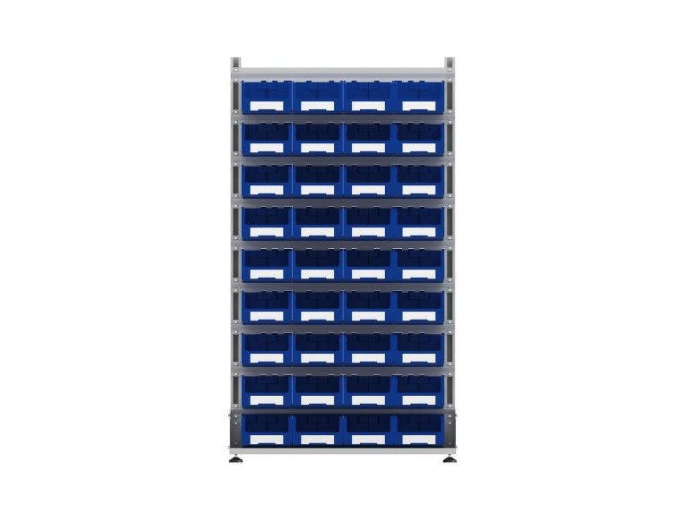 Стеллаж для пластиковых лотков SORTEX односторонний 1800x1000x450.03 купить в Казани