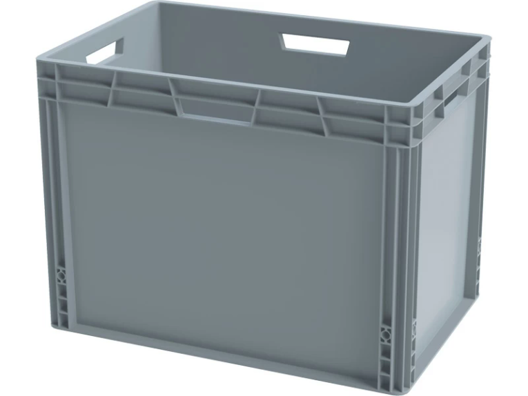 Ящик 600х400х440 cплошной, усиленное дно, цв. серый купить в Казани