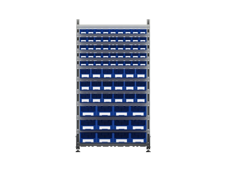 Стеллаж для пластиковых лотков SORTEX односторонний 1800x1000x450.06 купить в Казани