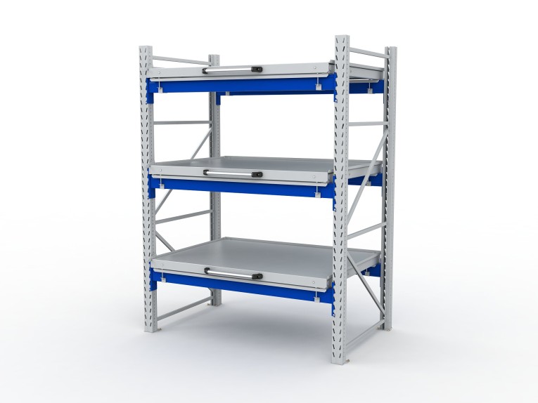 Стеллаж с выкатными платформами S-HEAVY 1000/1300 (3 яруса хранения) купить в Казани Стеллаж с выкатными платформами S-HEAVY 1000/1300 (3 яруса хранения) купить в Казани