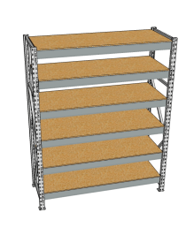 Стеллаж грузовой СГР 2500x2100x800 6 полок (ДСП)