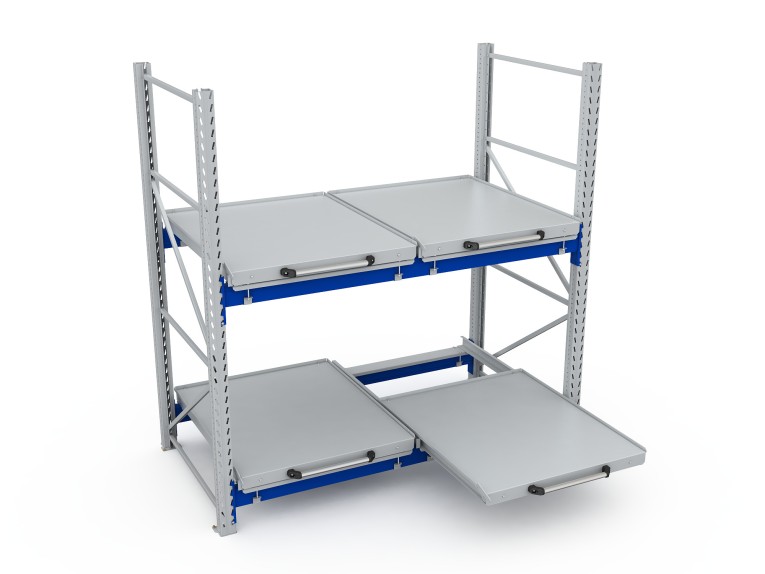 Стеллаж с выкатными платформами S-HEAVY 500 (2 яруса хранения) купить в Казани Стеллаж с выкатными платформами S-HEAVY 500 (2 яруса хранения) купить в Казани