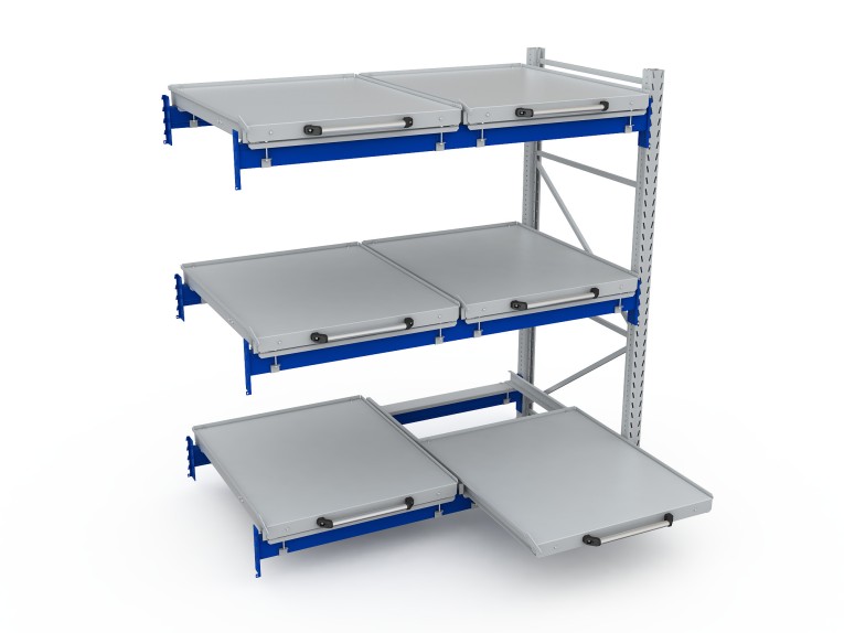 Стеллаж с выкатными платформами S-HEAVY 500 (3 яруса хранения) купить в Казани Стеллаж с выкатными платформами S-HEAVY 500 (3 яруса хранения) купить в Казани