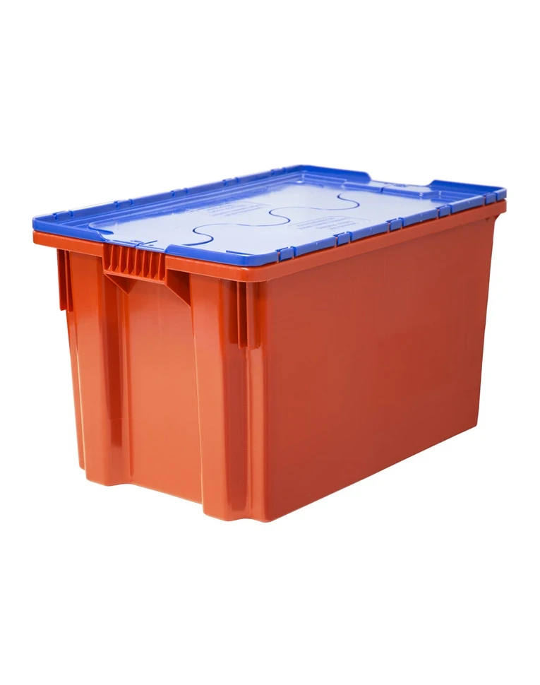 Ящик п/э 600х400х350 сплошной, Safe PRO цв. красный с синей крышкой Ящик п/э 600х400х350 сплошной, Safe PRO цв. красный с синей крышкой