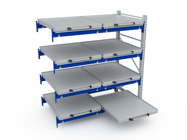 Стеллаж с выкатными платформами S-HEAVY 500 (4 яруса хранения) купить в Казани Стеллаж с выкатными платформами S-HEAVY 500 (4 яруса хранения) купить в Казани