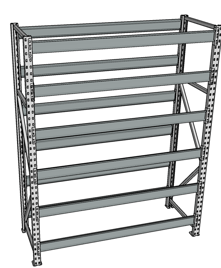 Стеллаж грузовой СГР 3000x1200x400 6 полок (без настила) купить в Казани