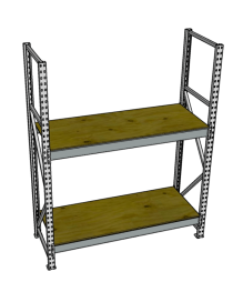 Стеллаж грузовой СГР 2500x1200x500 2 полки (фанера)